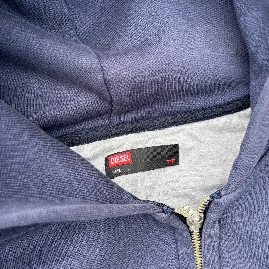 Vintage Blue Diesel Zip Hoodie - M