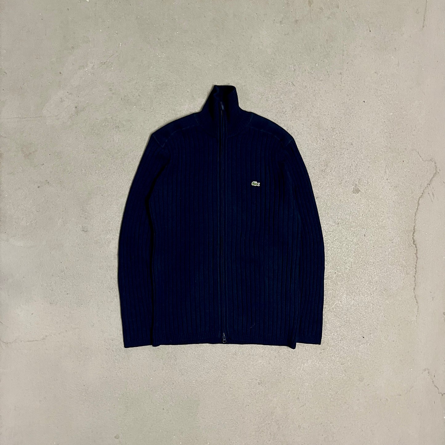 Vintage Blue Lacoste Knit Zip Up - L