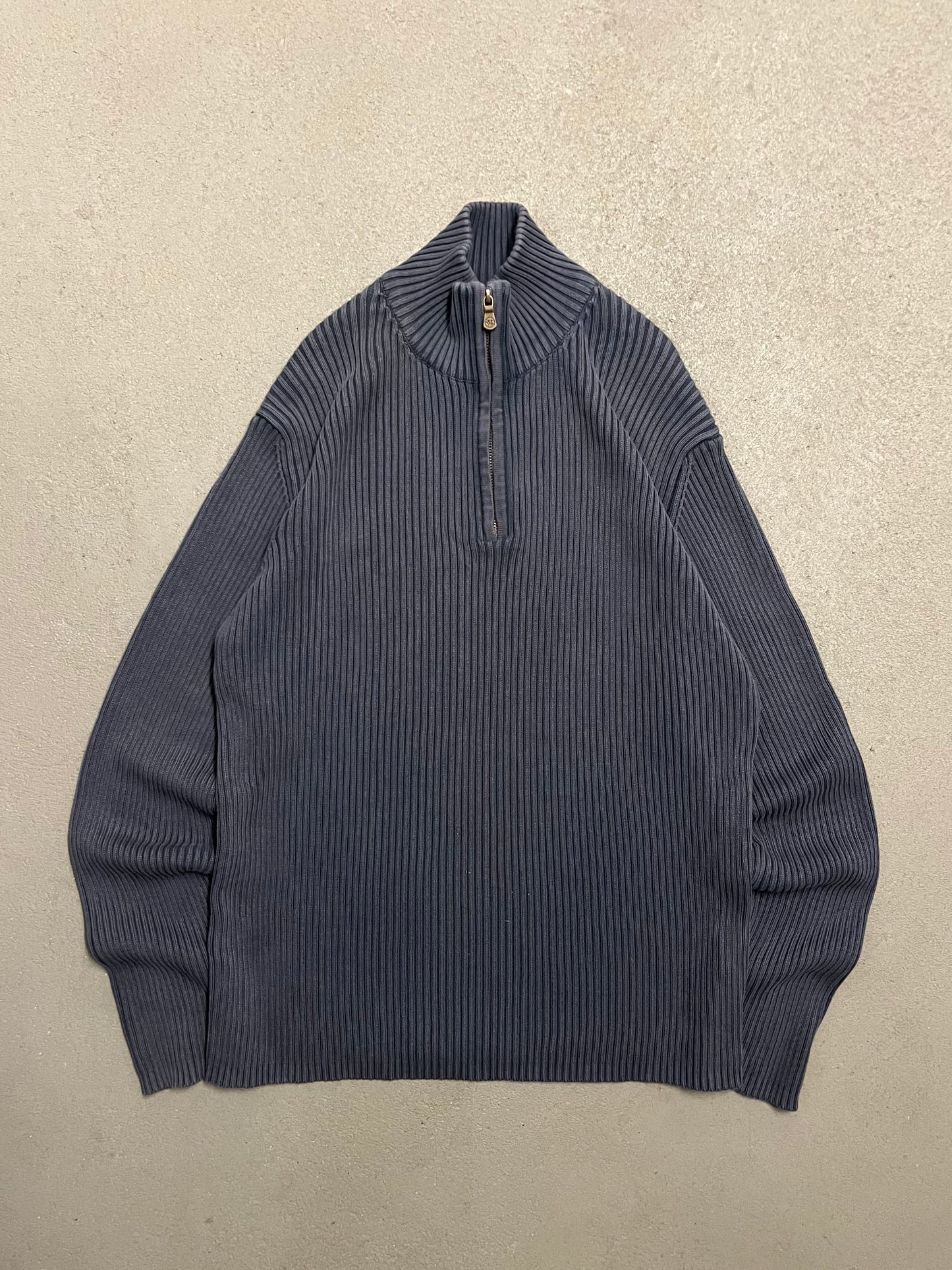 Vintage Blue Malboro Knit Quarter Zip - L