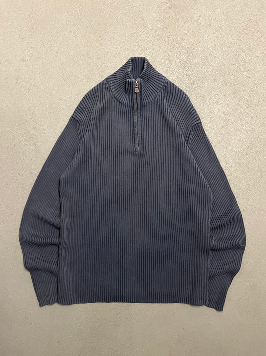 Vintage Blue Malboro Knit Quarter Zip - L