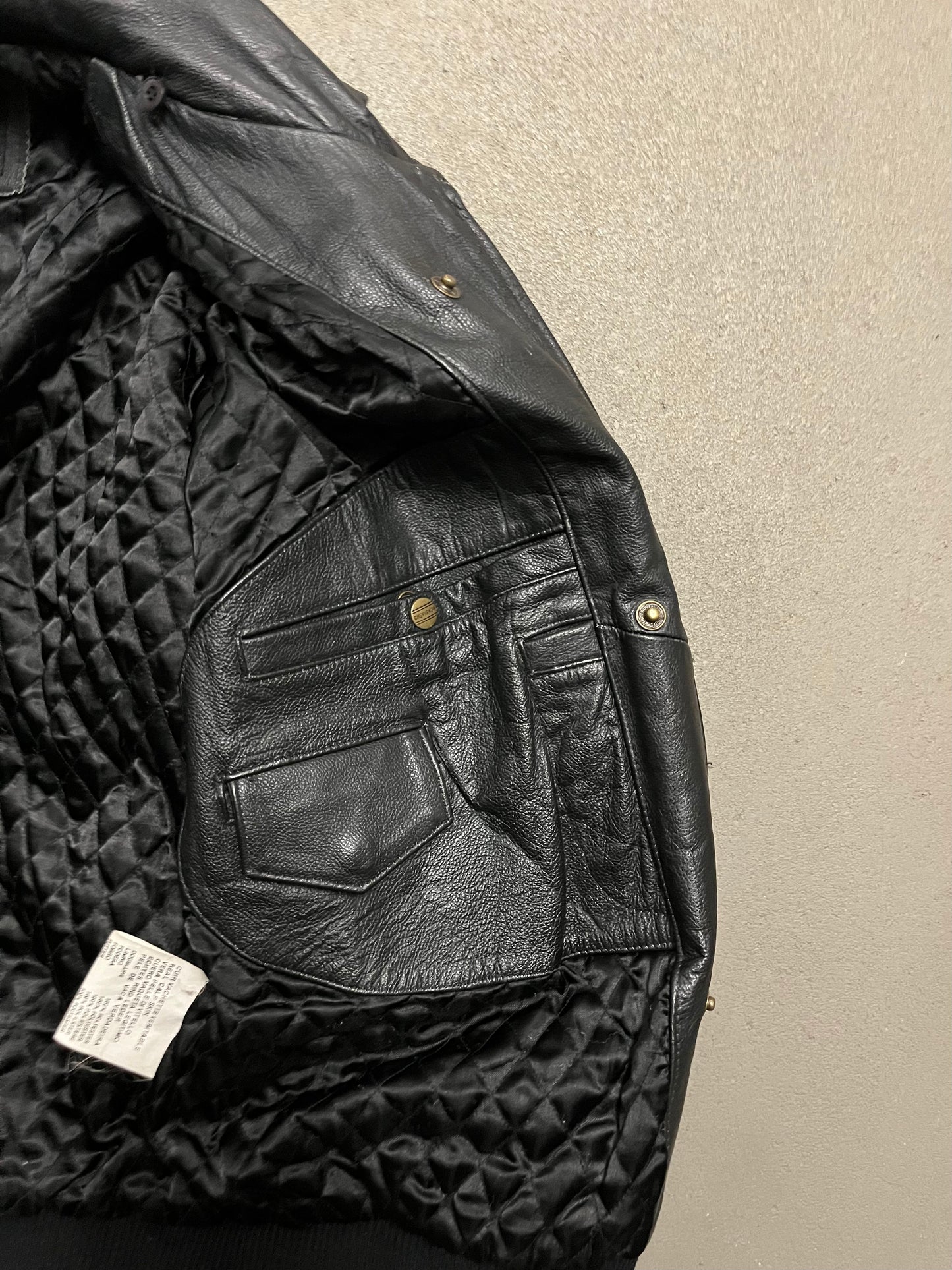 Vintage Black Chevignon Leather Jacket - L