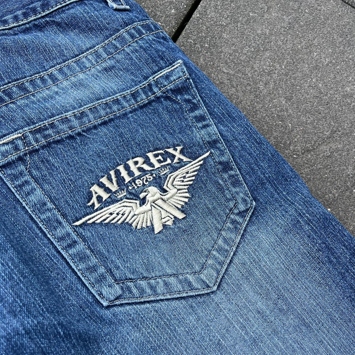 Vintage Blue Avirex Jeans Shorts - 32