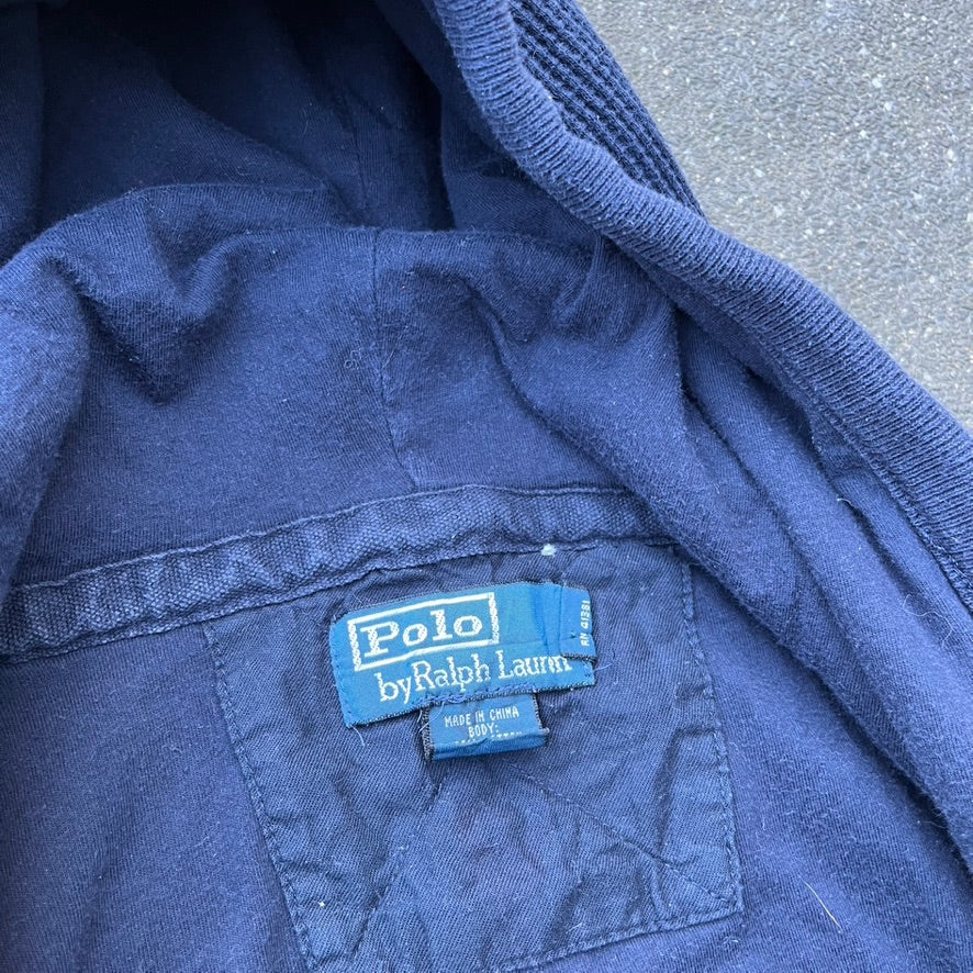 Blue Ralph Lauren Waffle Knit Zip Hoodie  - L