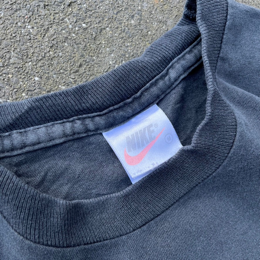 Vintage Black Faded Nike Single Stitch Tee - L