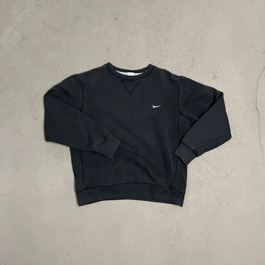 Vintage Black Faded Nike Sweater - M