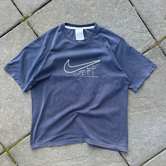 Vintage Faded Grey Nike Tee - M