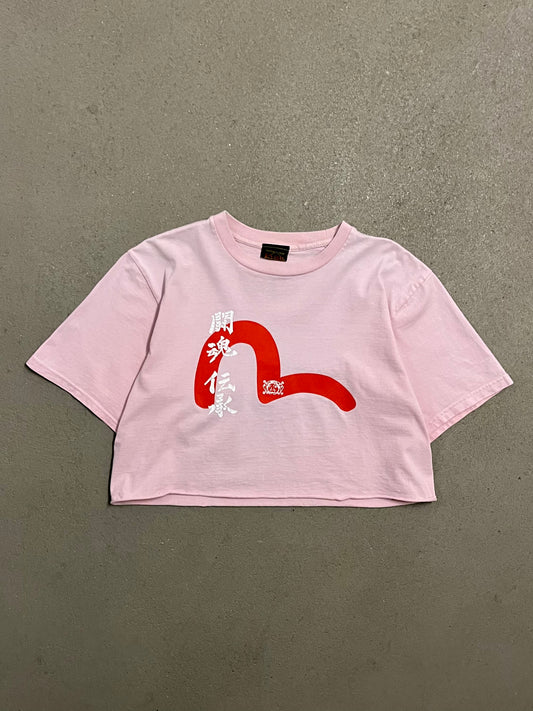 Vintage Pink Evisu Crop Top - S