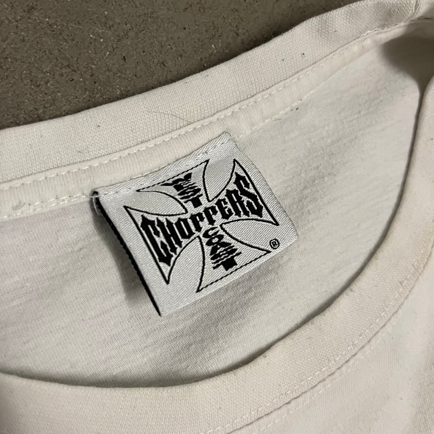 Vintage White West Coast Choppers Tee - L