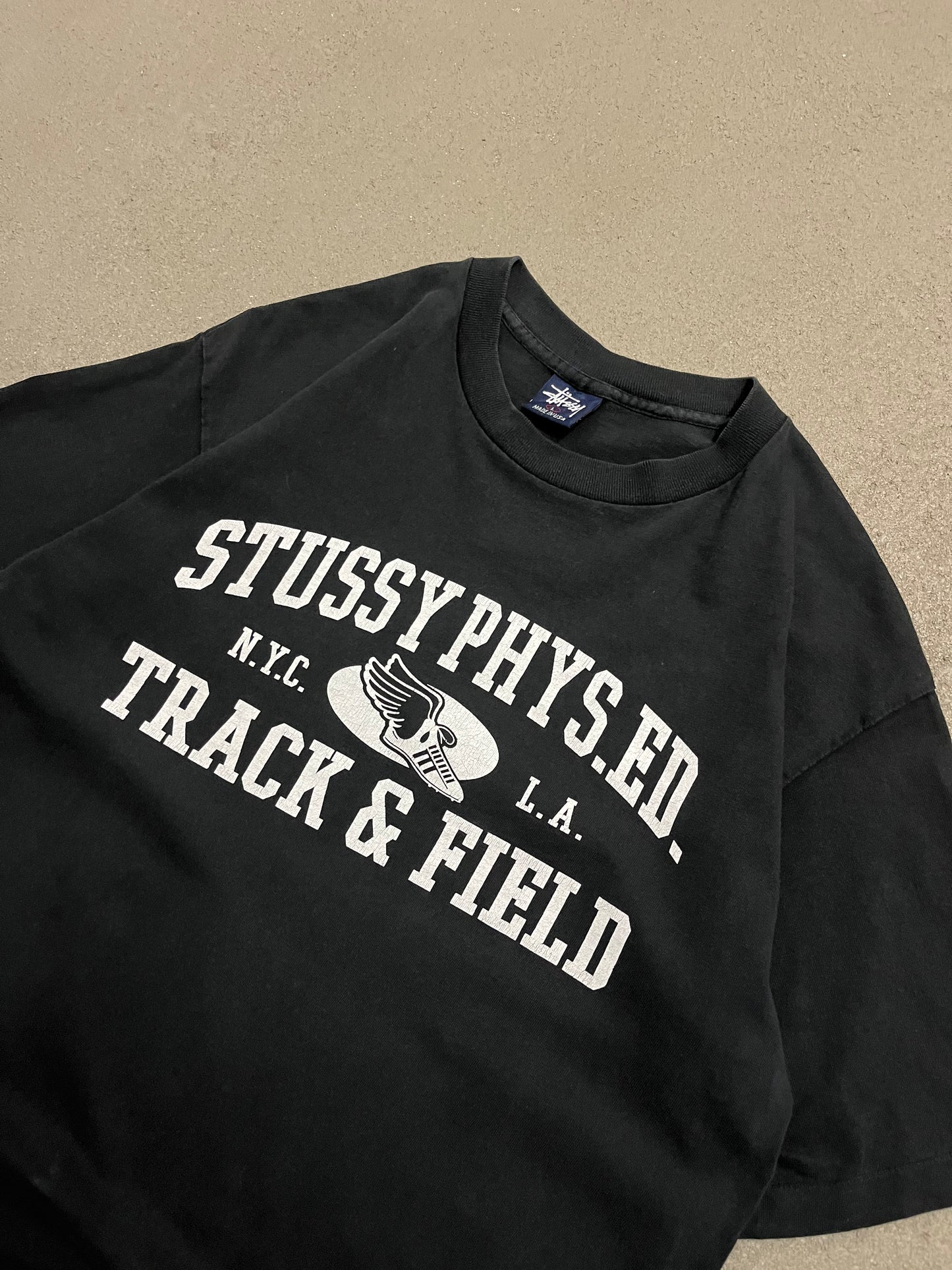 Vintage 90s Black Stüssy Made in USA Tee - L