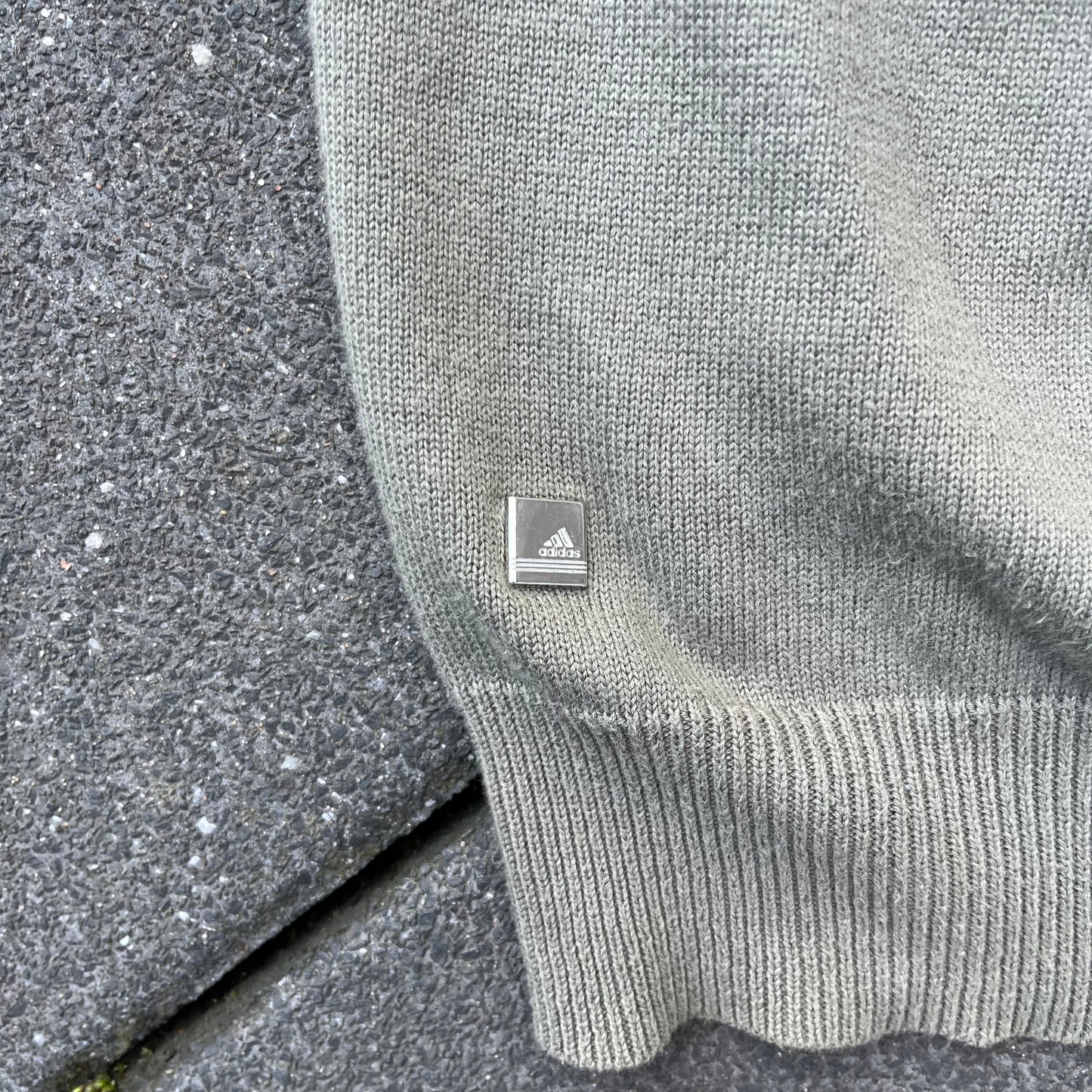 2008 Green Adidas Knit Zip Up - L