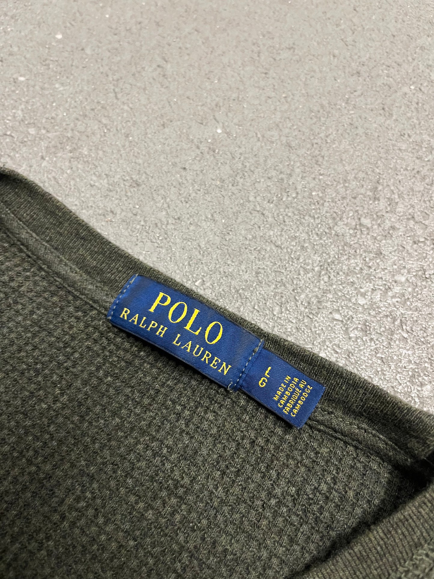 Vintage Green Polo Ralph Lauren Thermal Longsleeve - L