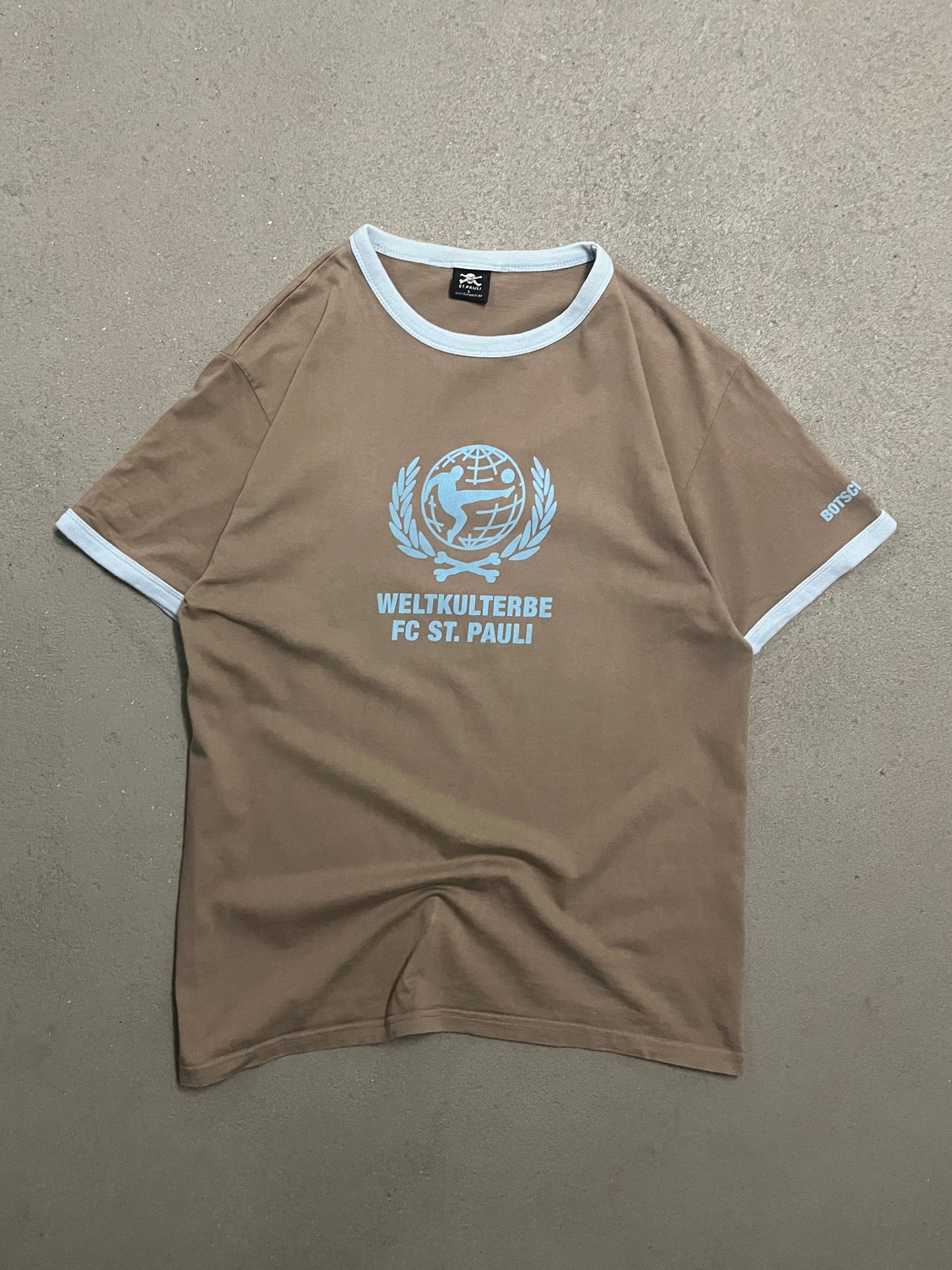 Vintage Brown Blue FC St Pauli Ringer Tee - M