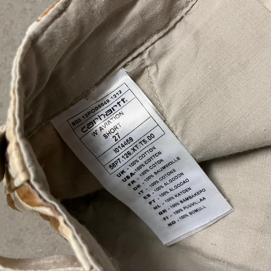 Beige Duck Camo Carhartt Shorts - 27 (W)