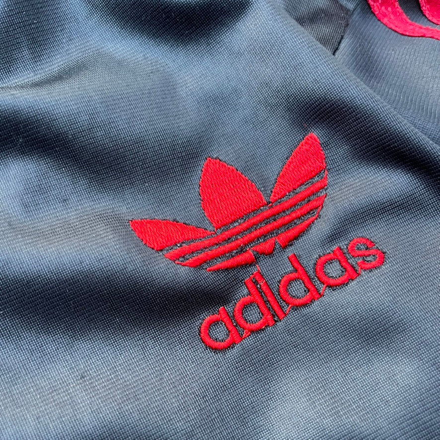 Vintage Black Red Adidas Chile62 Hooded Track Jacket - L