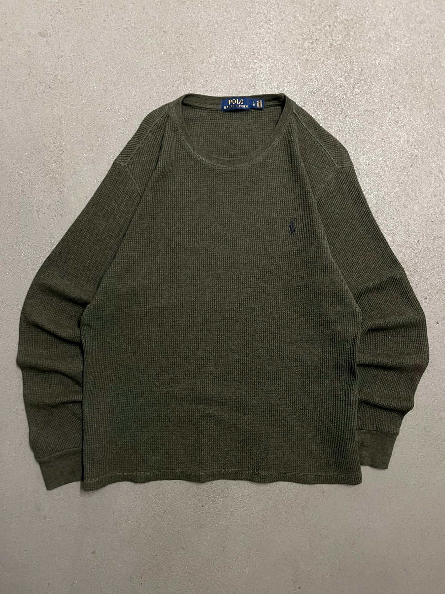 Vintage Green Polo Ralph Lauren Thermal Longsleeve - L