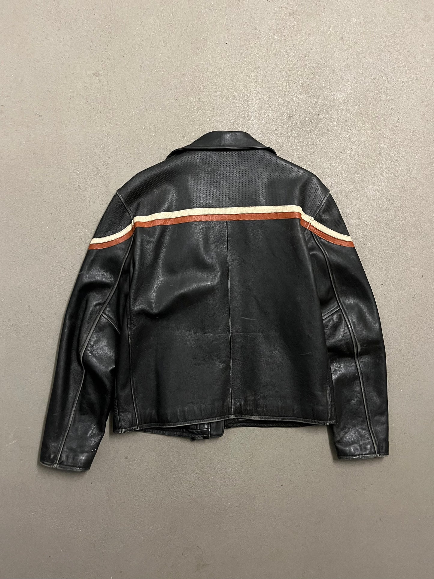 Vintage Black Red Harley Davidson Leather Jacket - M