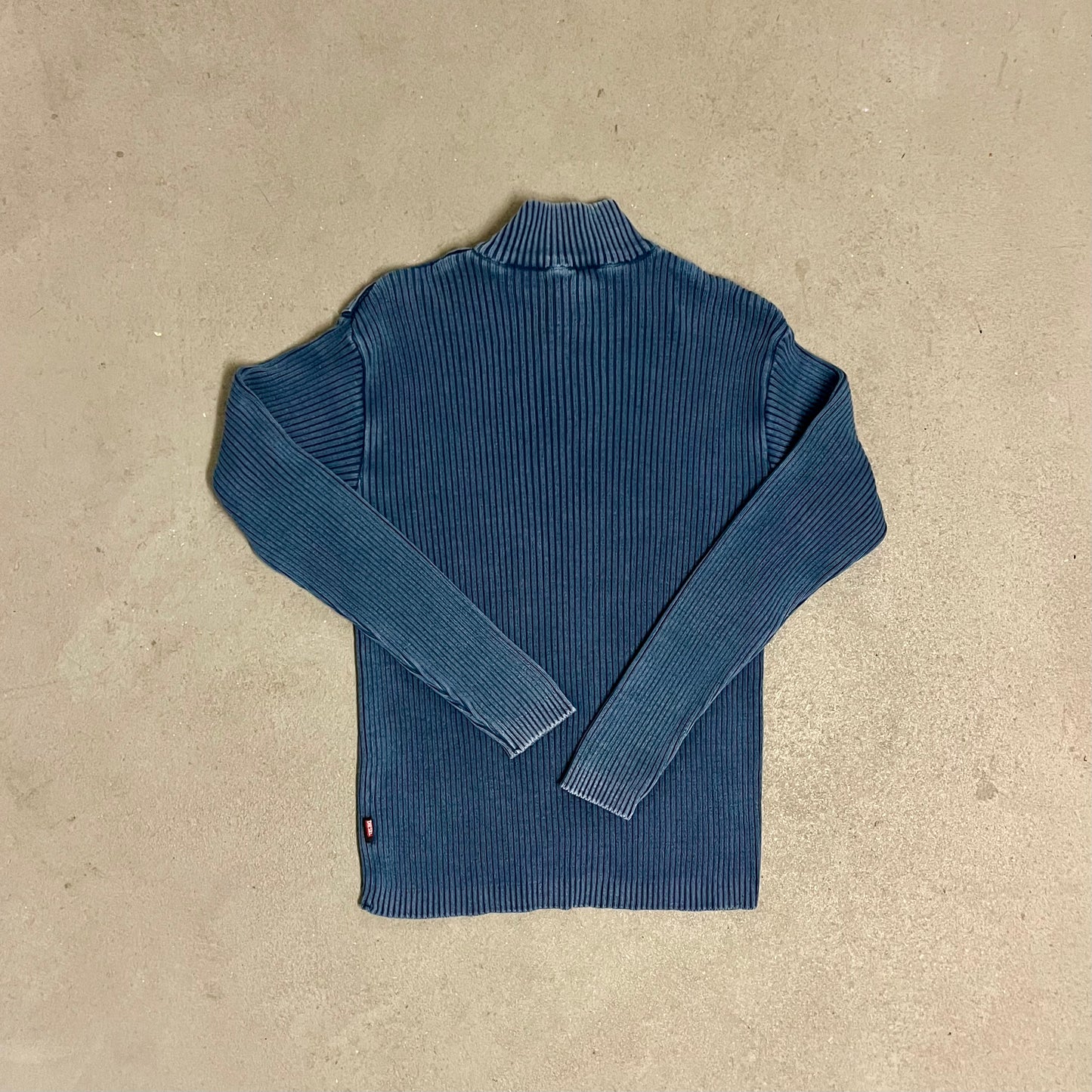 Vintage Y2K Blue Diesel Knit Zip Up - L