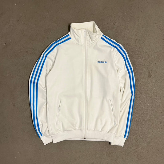 2007 White Blue Adidas Track Jacket - M