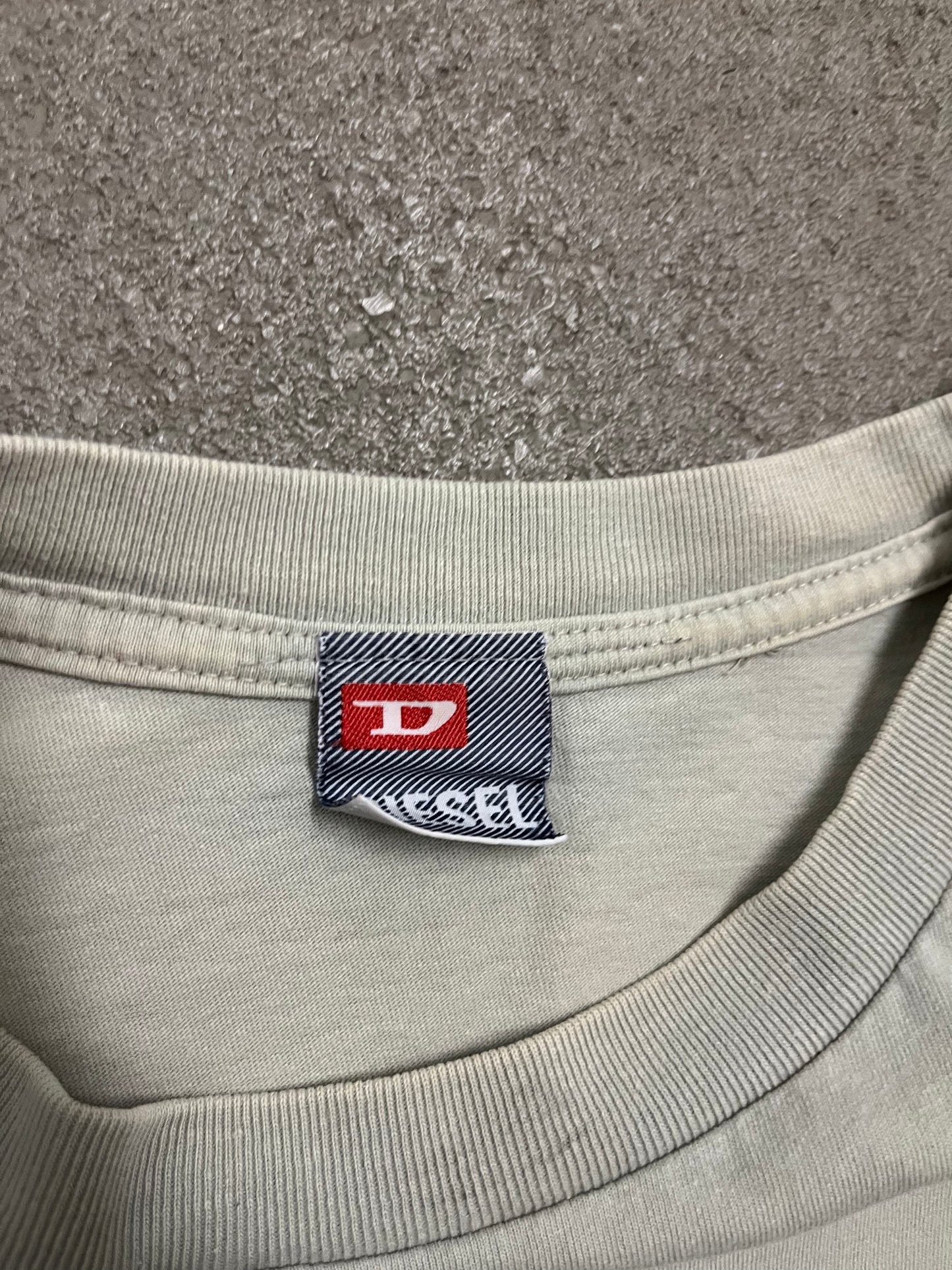 Vintage Y2K Grey Diesel Dragon Tee - L