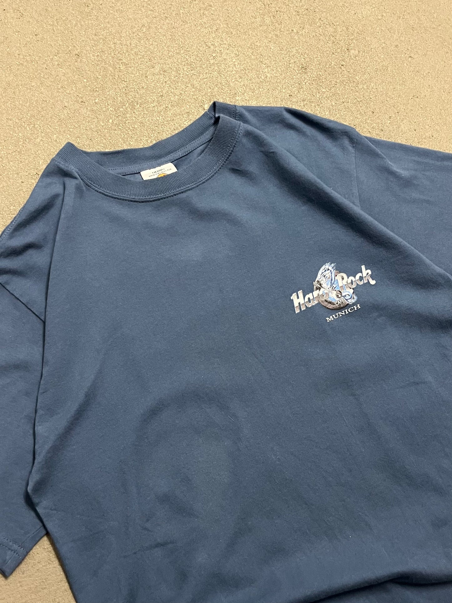 Vintage Y2K Blue Hard Rock Cafe Munich Dragon Tee - M