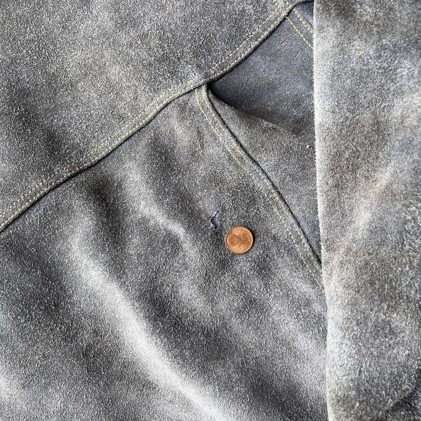 Vintage Grey Diesel Suede Leather Jacket - L