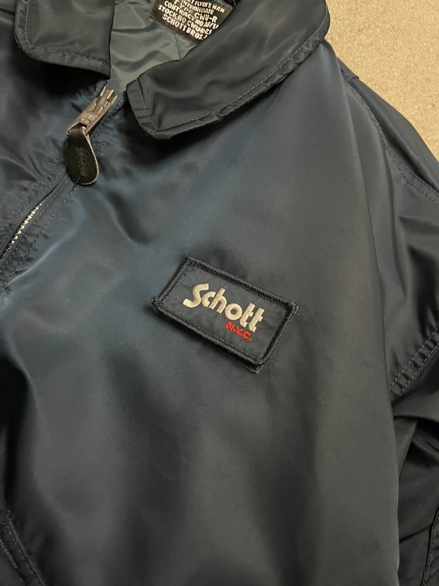 Vintage Blue Schott Flight Jacket - XL