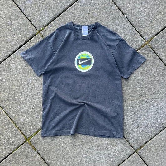 Vintage Black Faded Nike Single Stitch Tee - L