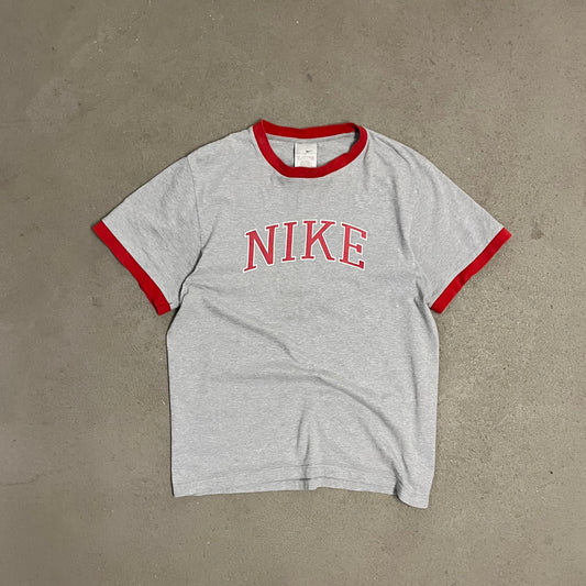 Vintage Grey Red Nike Ringer Tee - L