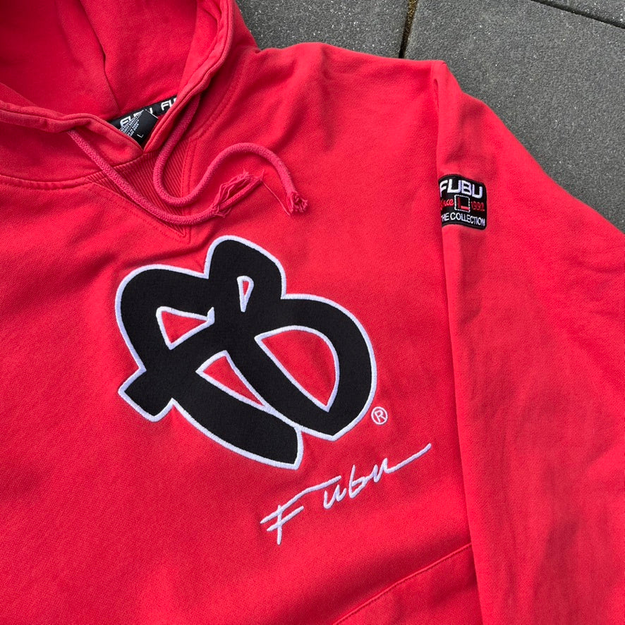 Vintage Y2K Red Fubu Hoodie - L