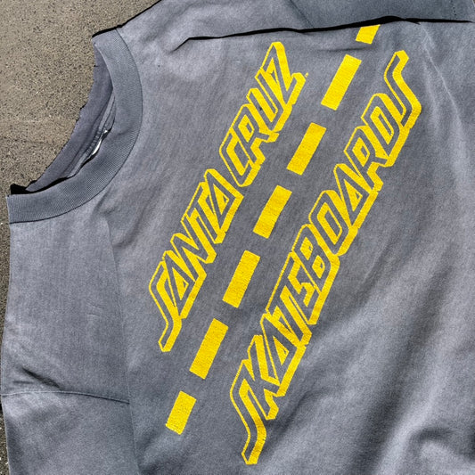 Vintage Grey Faded Santa Cruz Tee - L