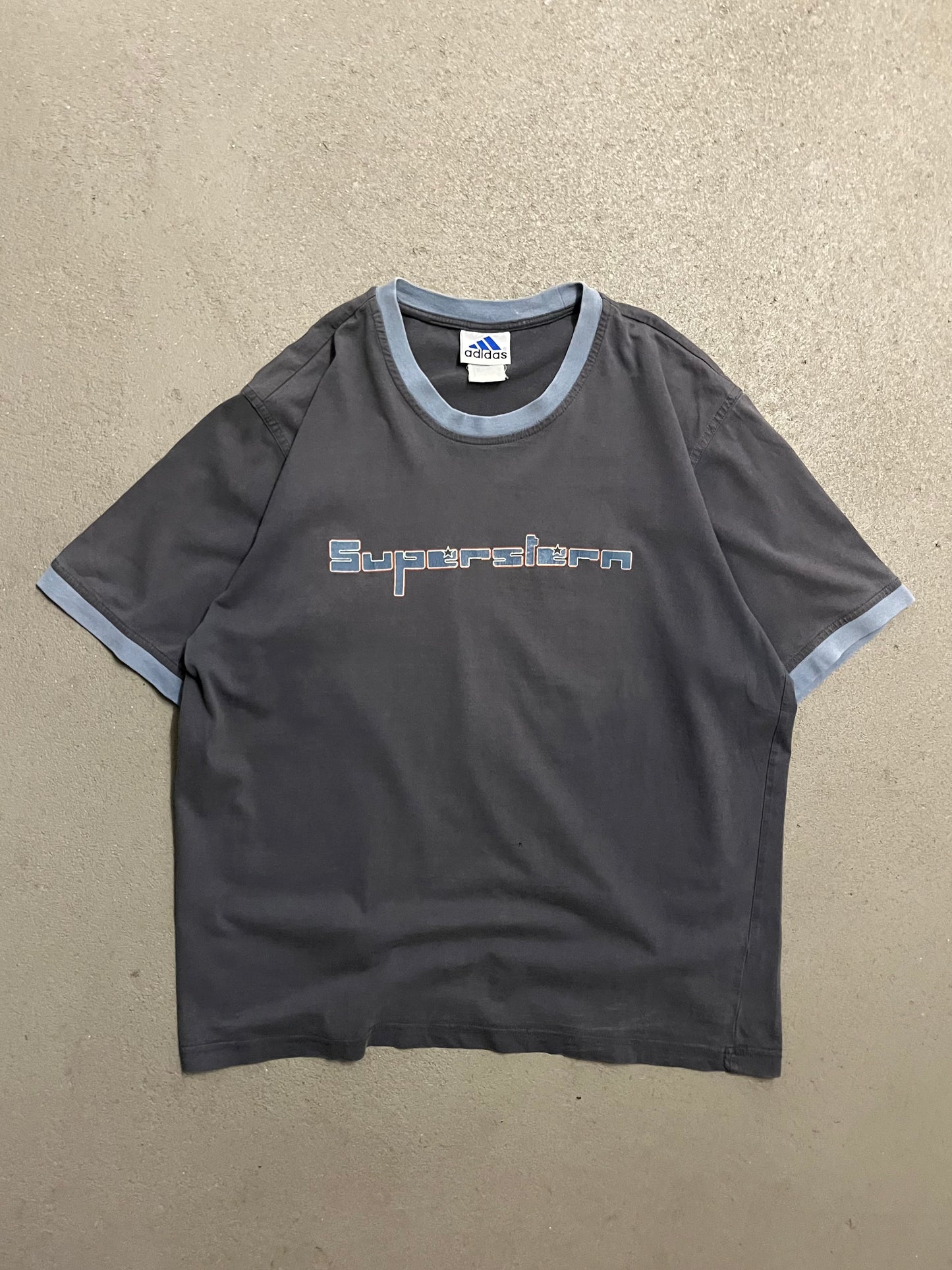 Vintage 90s Blue Faded Adidas Superstern Tee - M (W)