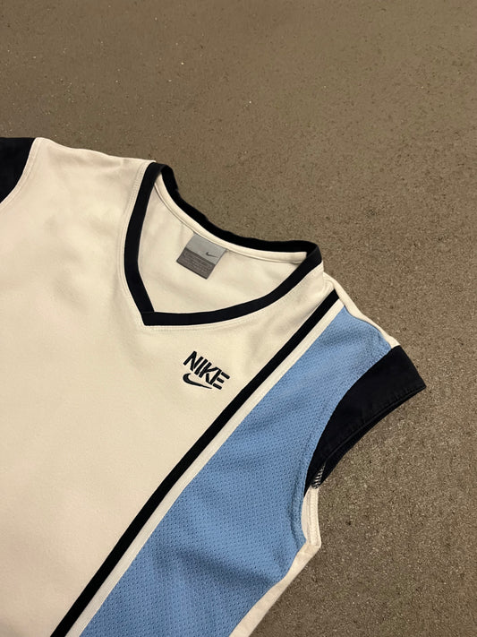 Vintage Y2K White Blue Nike Top - M (W)