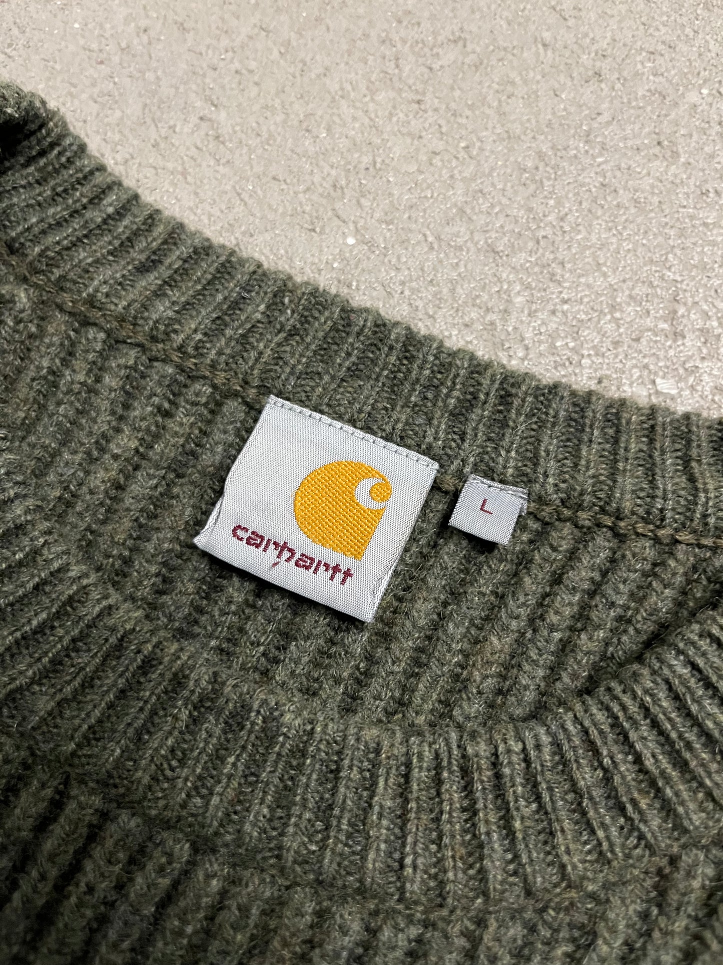 Green Carhartt Fisherman Knit Sweater - L