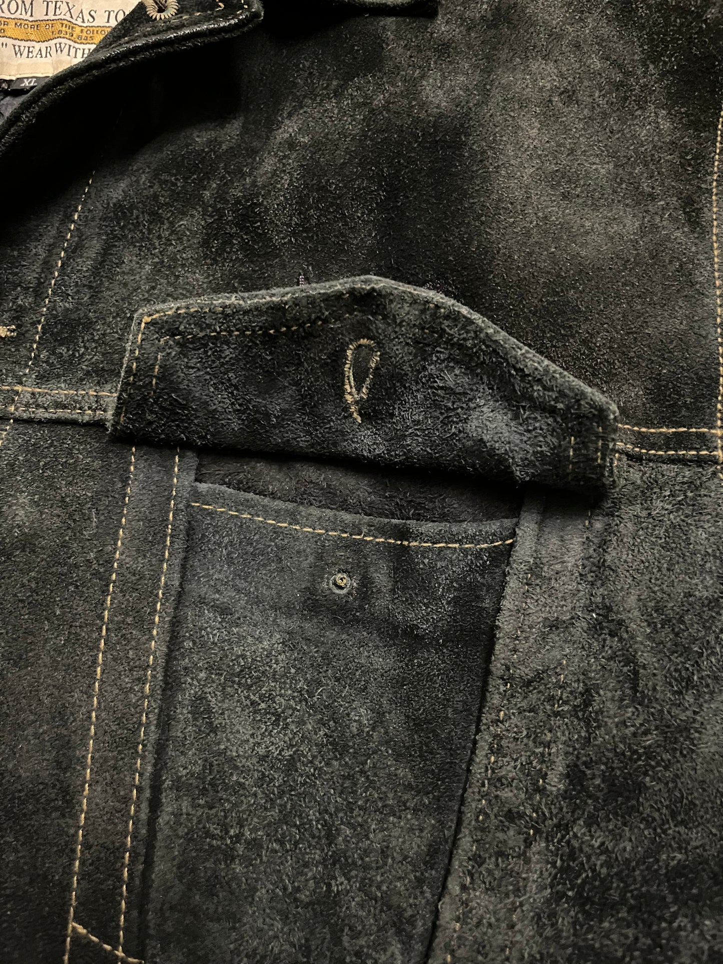 Vintage Black Diesel Suede Leather Jacket - L
