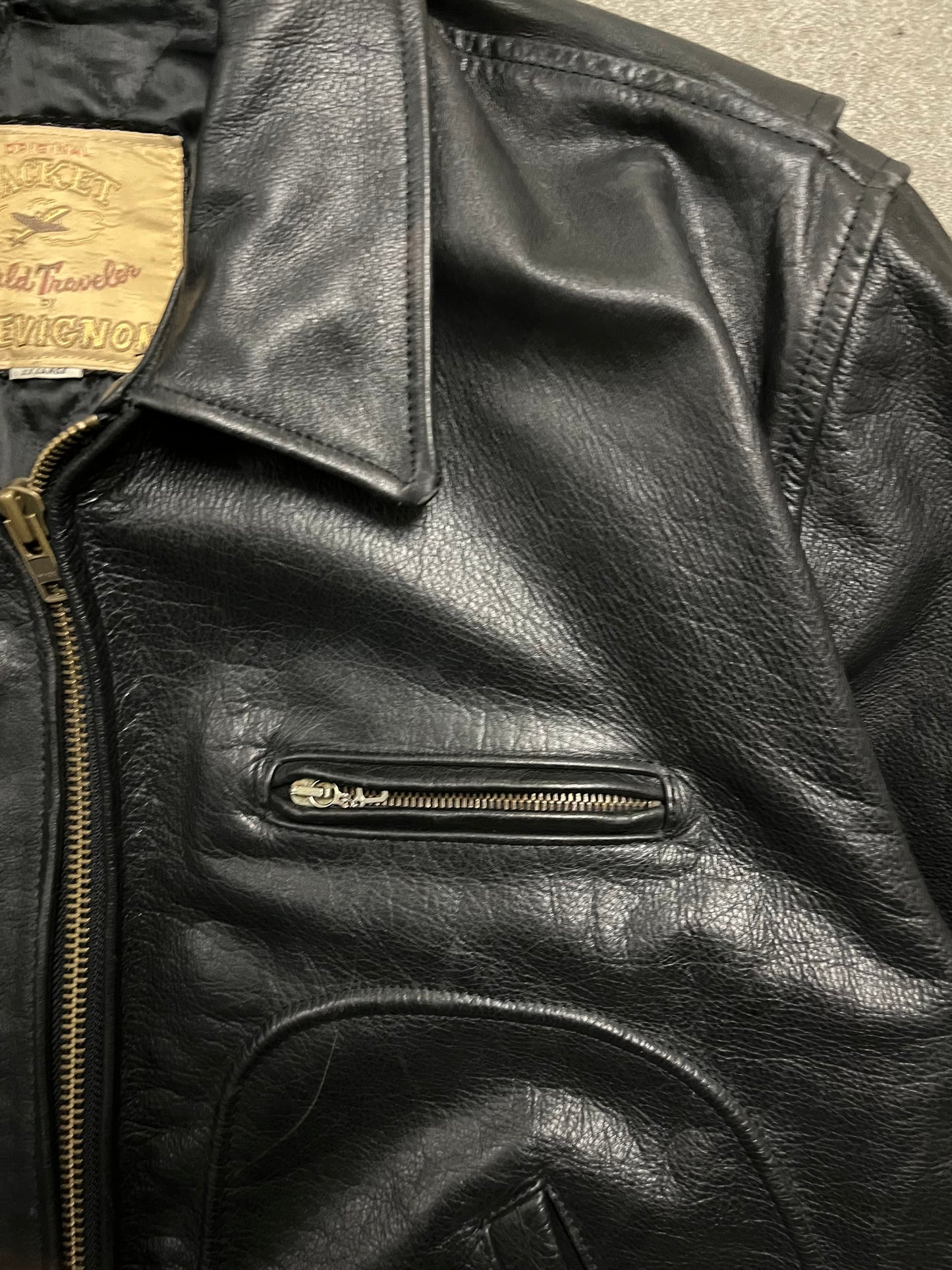 Vintage Black Chevignon Leather Jacket - XL
