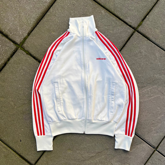 Vintage White Red Adidas Track Jacket - M