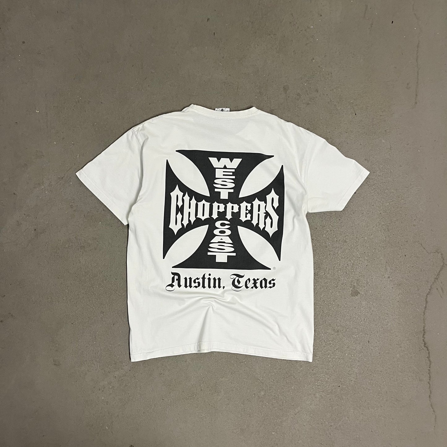 Vintage White West Coast Choppers Tee - L