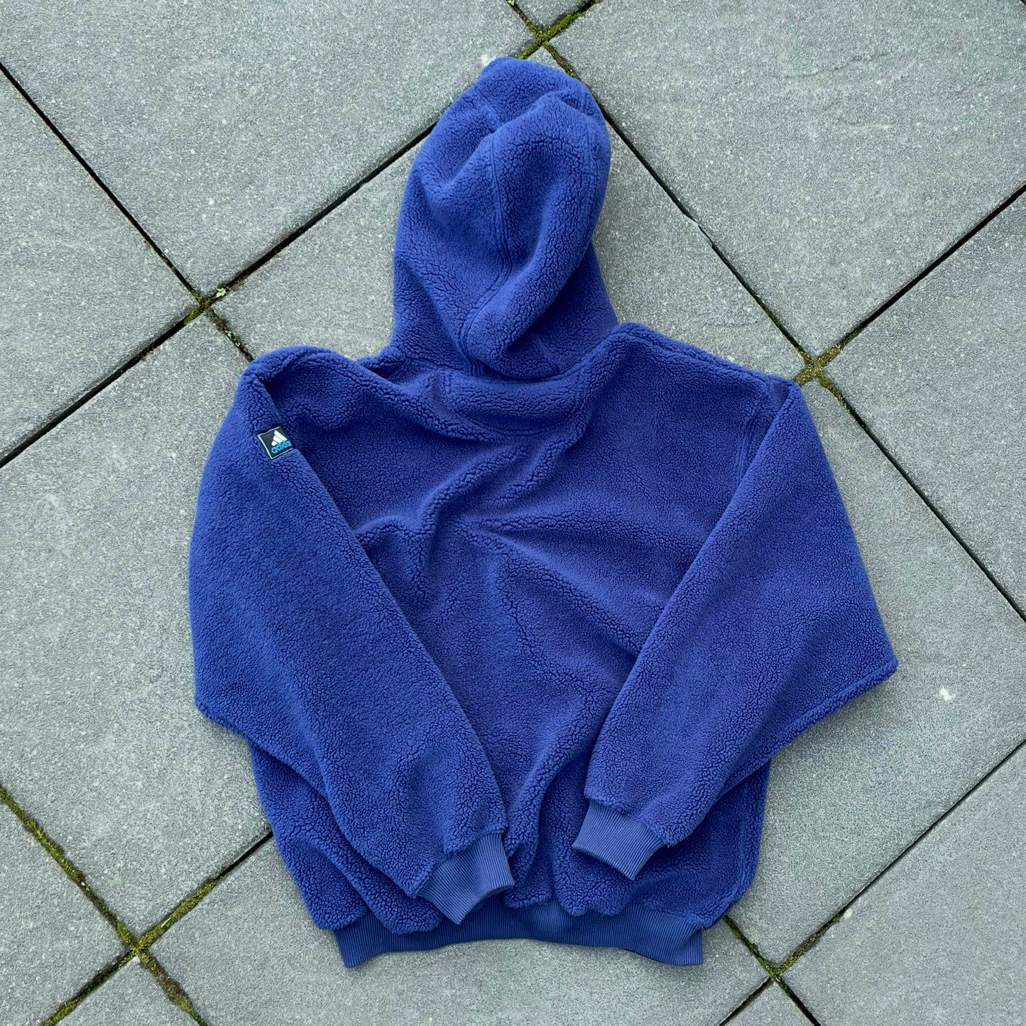 Vintage Blue Adidas Fleece Hoodie - L