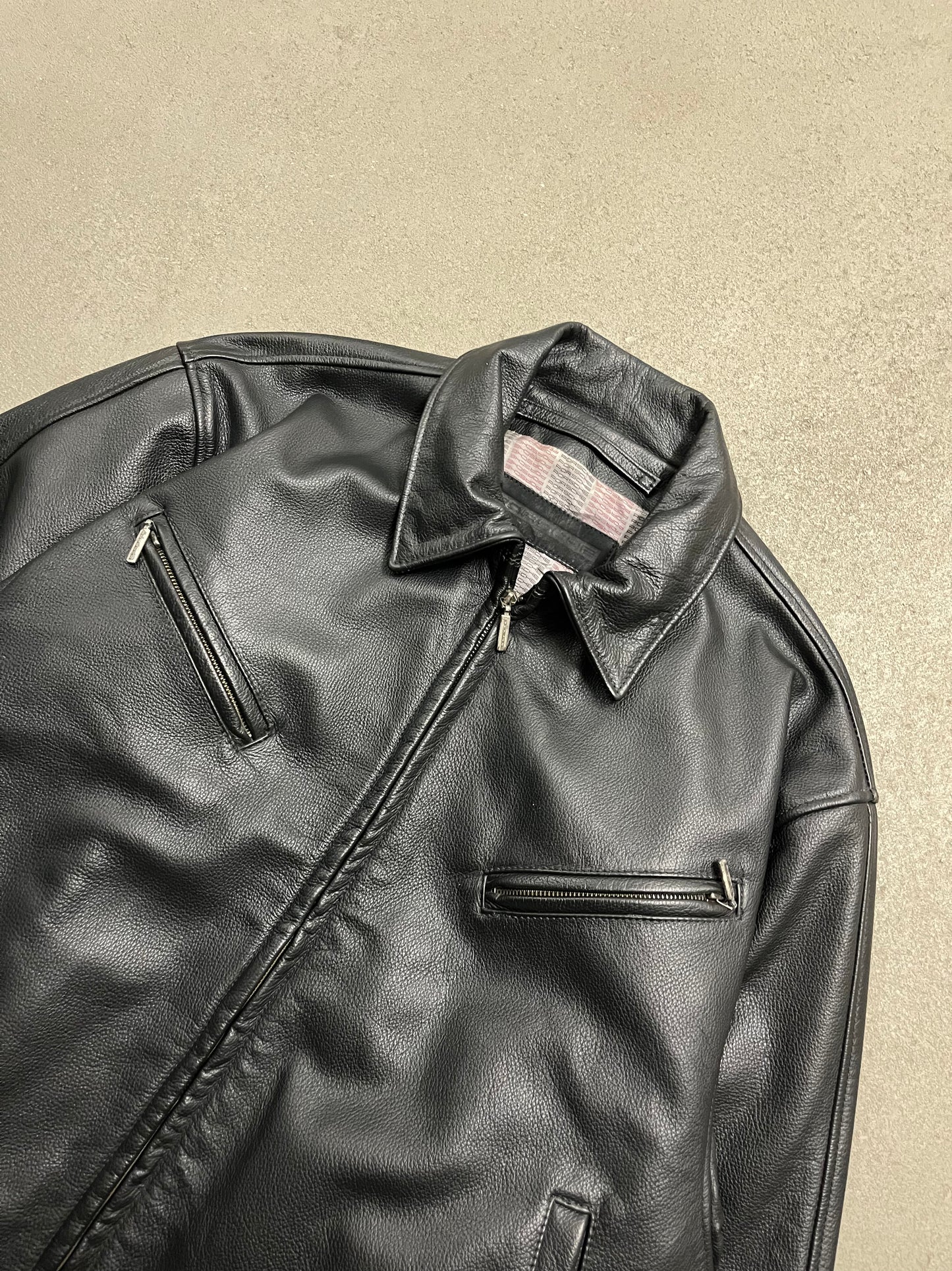 Vintage Black Porsche Leather Jacket - XL