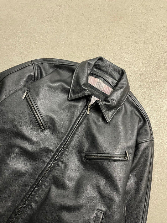 Vintage Black Porsche Leather Jacket - XL