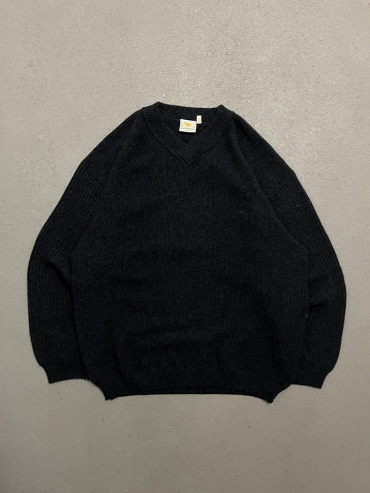 Vintage Black Camel Knit Sweater - XL