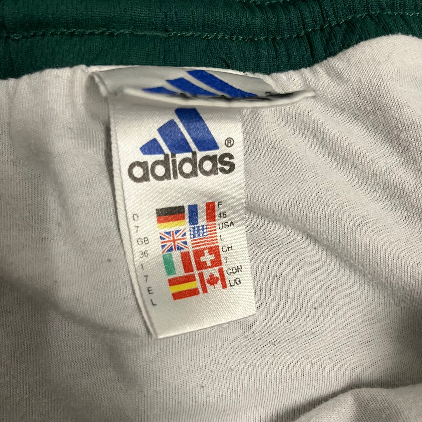 Vintage Black Green Adidas Shorts - L