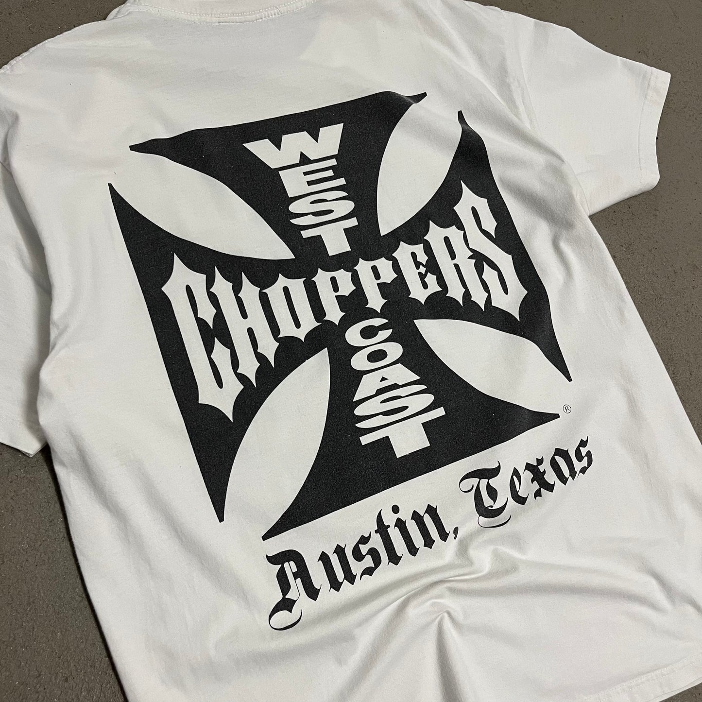 Vintage White West Coast Choppers Tee - L