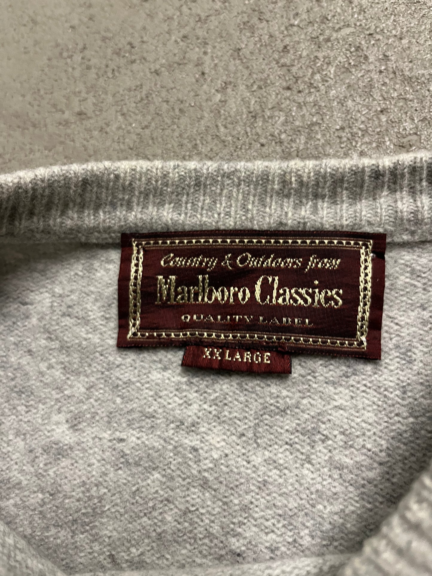 Vintage Grey Malboro Classics Knit Sweater - L