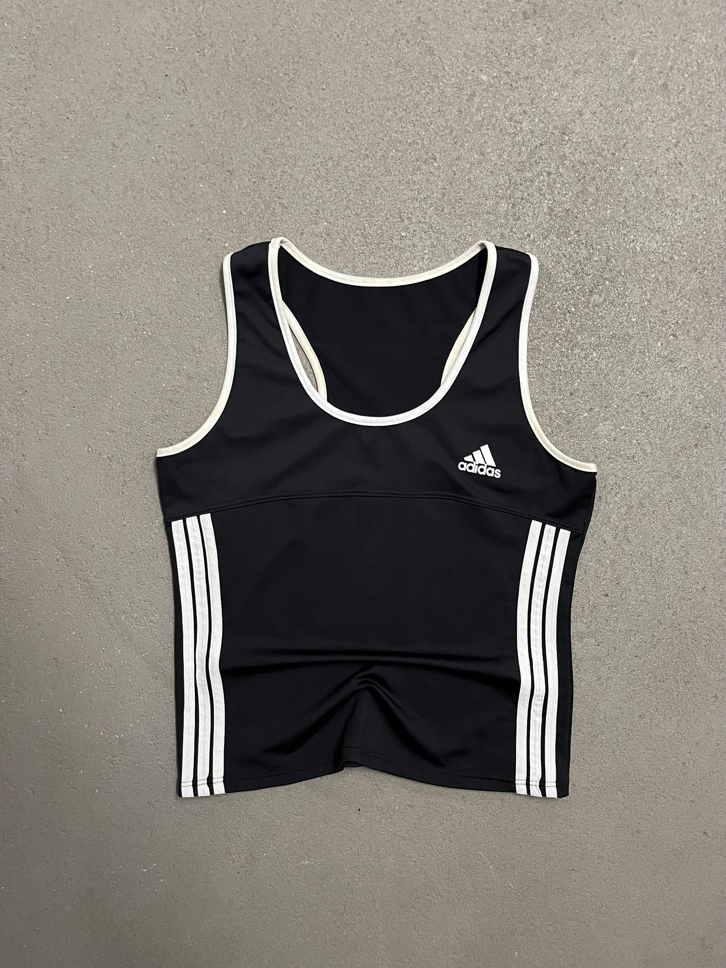 Vintage Y2K Black White Adidas Top - L (W)