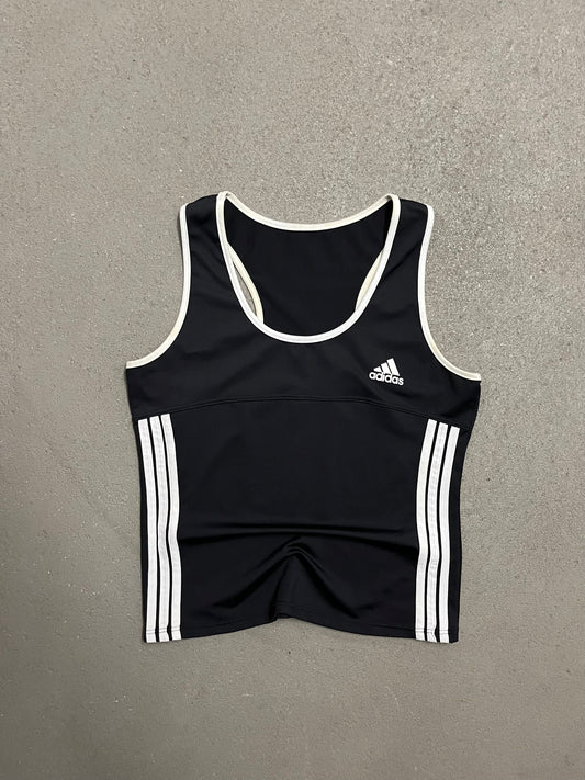 Vintage Y2K Black White Adidas Top - L (W)