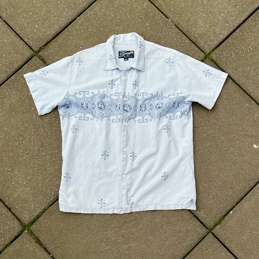 Vintage Blue Stüssy Tribal Dragon Shirt - M