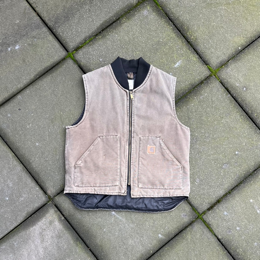 Vintage Green Faded Carhartt Vest  - L