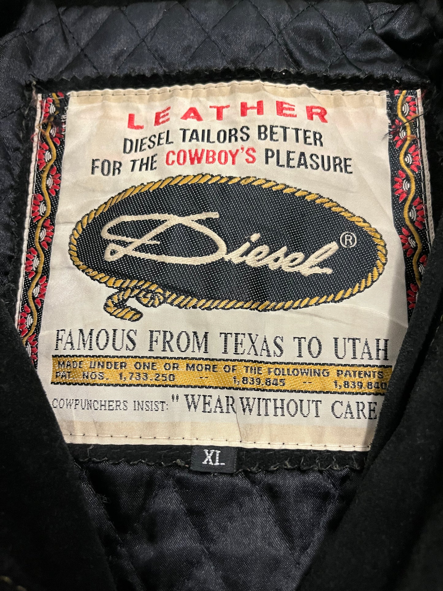 Vintage Black Diesel Suede Leather Jacket - L