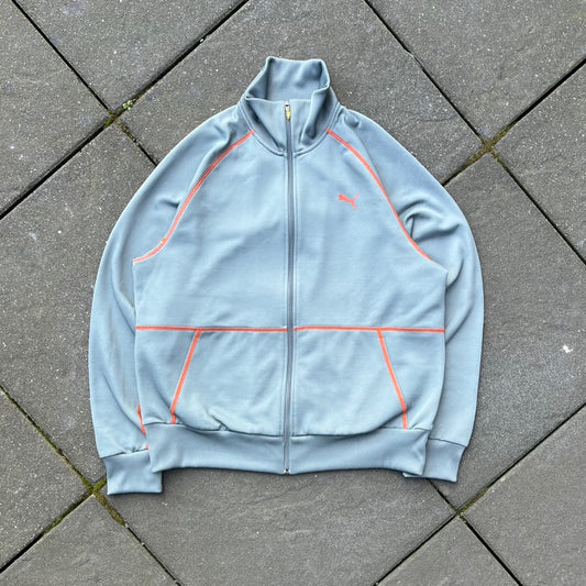 Vintage Silver Puma Track Jacket - M